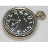 A WWI Royal Flying Corps issue Electa pocket watch with oversized white Arabic numerals and hands on