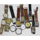 A quantity of Art Deco wristwatches.