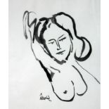 James Lawrence Isherwood (1917-1989), untitled nude, ink on paper, 37cm x 44cm, signed and dated (