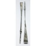 A pair of Victorian novelty silver oars, George Unite, Birmingham 1879, length 17.5cm, wt. 1 1/4oz.