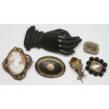 A group of six 19th century brooches.