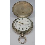 A hallmarked silver pocket watch.