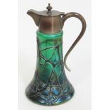 An Austrian Art Nouveau glass claret jug by Loetz, height 26.5cm.