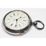 A hallmarked silver chronograph, diam. 58mm.