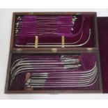 A 19th century rosewood cased catheter set, Tiemann & Co.