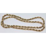 A chain marked '9K' and '375', length 44cm, wt. 21.79g.