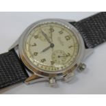A 1945 Breitling Premier stainless steel chronograph ref.777 having silvered signed dial with