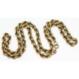 A 9ct gold twist link chain, marked '375' with import marks, wt.9.30g, length 46cm.