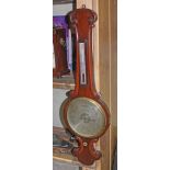 A 19th century mahogany barometer, length 102cm.