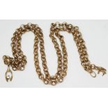 A 9ct gold link chain, marked '375' and with import marks, wt. 8.13g, length 54cm.