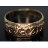 A hallmarked 9ct gold Mizpah ring, wt. 2.89g, size O.