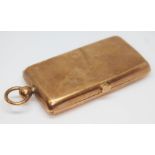 A 9ct gold sovereign and stamp case, Horace Woodward & Co, (probably London) 1903, gross wt. 74.92g,
