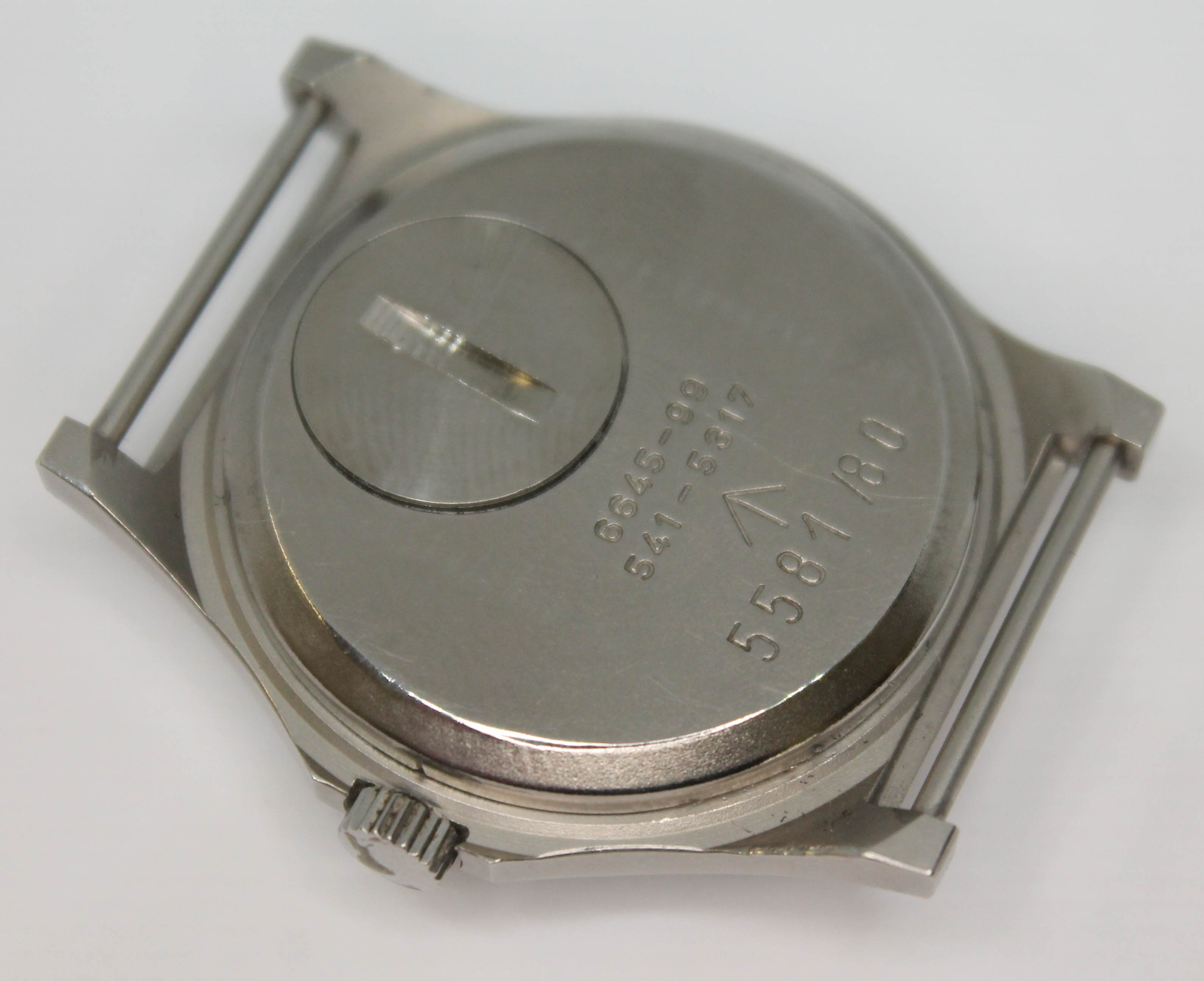 A 1980 Precista UK military stainless steel quartz wristwatch having signed black dial Arabic - Bild 3 aus 7