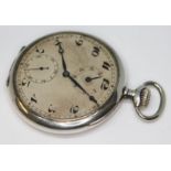 A 1920s silver pocket watch, the dial signed J. Sewill Liverpool, and having Arabic numerals and