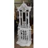 A reproduction Coalbrookdale style cast iron hall stand, height 204cm.