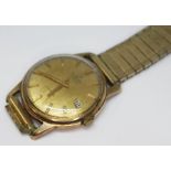 A vintage Tissot Visodate hallmarked 9ct gold automatic wristwatch, gross weight without strap 34.2g