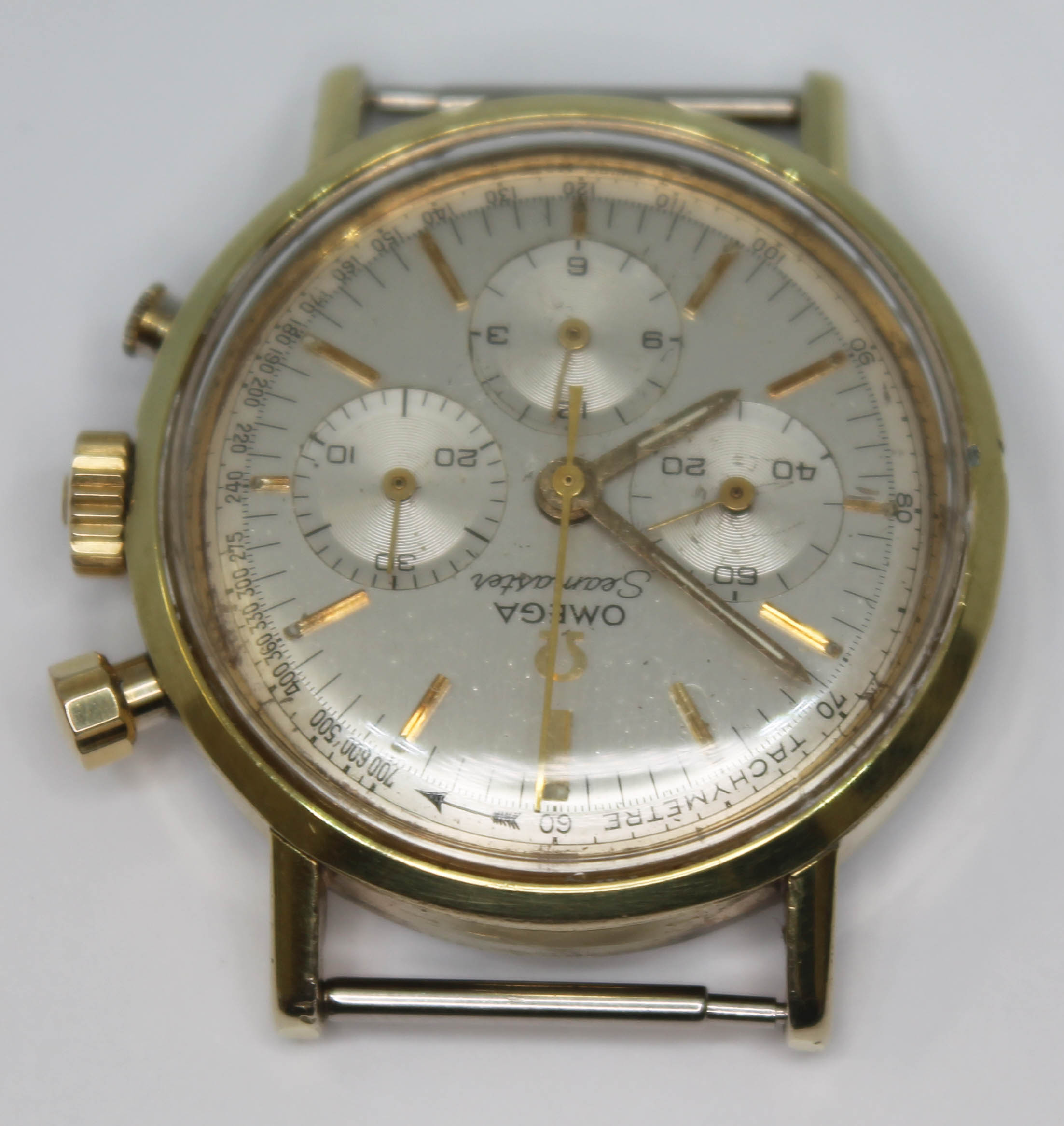 A 1966 gold plated Omega Seamaster chronograph 105.005-65 having signed silvered dial, hour - Image 2 of 8