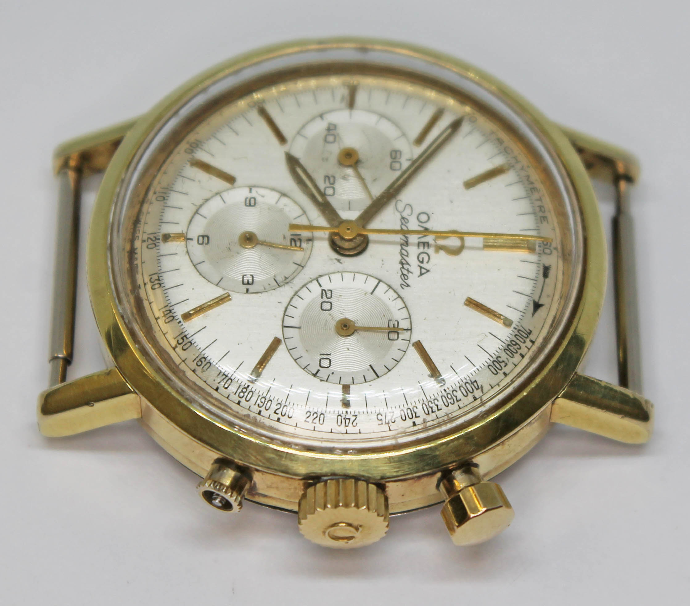 A 1966 gold plated Omega Seamaster chronograph 105.005-65 having signed silvered dial, hour - Image 8 of 8