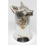 A large silver stirrup cup, maker's initials 'BSC', Sheffield 1966, height 11.7cm, wt. 11oz.