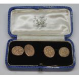 A boxed pair of Victorian hallmarked 9ct gold cufflinks, wt. 3.43g.