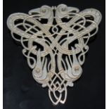 A modern Scottish Celtic style hallmarked silver brooch by Rita & Douglas Scott (Tain Silver),