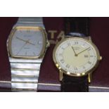 Two gent's wristwatches: a gold plated Rotary and a Bulova P4.