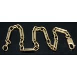 A link bracelet marked '375', length 20cm, wt. 8.18g.