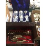 A canteen of cutlery and a boxed set of goblets. Catalogue only, live bidding available via our
