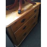 A three drawer pine chest Catalogue only, live bidding available via our website. Please note if you