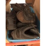 A box of boots, various sizes Catalogue only, live bidding available via our website. Please note if