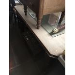 An Edwardian dining table with bulbous reeded legs on castors Catalogue only, live bidding available