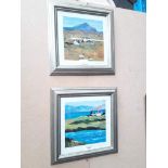 A pair of small modern landscape prints Catalogue only, live bidding available via our website. If