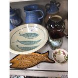 Various studio pottery including Aller by B & J Newman Catalogue only, live bidding available via
