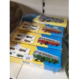 4 boxed Corgi Classic American buses Catalogue only, live bidding available via our website.