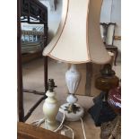 Two onyx lamps Catalogue only, live bidding available via our website. Please note if you require