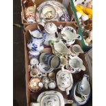Two boxes of 19th century ceramics - mainly damaged Catalogue only, live bidding available via our
