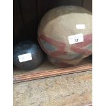 2 African pots Catalogue only, live bidding available via our website. Please note if you require
