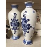 A pair of Delft vases. Catalogue only, live bidding available via our website. Please note if you