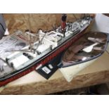 Two model boats Catalogue only, live bidding available via our website. If you require P&P please