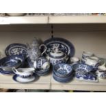 Selection of Willow style crockery. Catalogue only, live bidding available via our website. Please