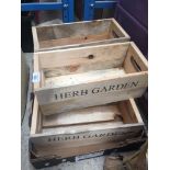 5 wooden herb garden planters Catalogue only, live bidding available via our website. Please note if