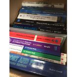 A box with collection of psychology and PE books. Catalogue only, live bidding available via our