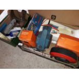 Two boxes of tools inc a sander, jointing block, etc Catalogue only, live bidding available via