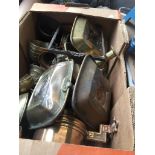 A box of mixed brassware Catalogue only, live bidding available via our website. Please note if
