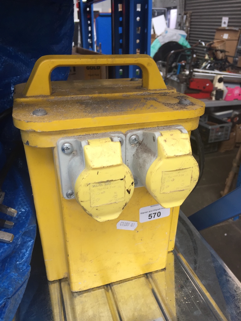 A 240v to 110v transformer Catalogue only, live bidding available via our website. Please note if