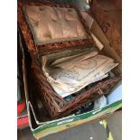 A box of misc to include EPNS, haberdashery items, etc. Catalogue only, live bidding available via