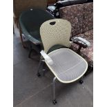 A Lloyd Loom style chair and an office chair Catalogue only, live bidding available via our website.