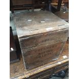 A vintage Irish Free State butter wooden box. Catalogue only, live bidding available via our