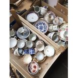 Two boxes of 18th and 19th century tea bowls, saucers etc. Chinese and English Catalogue only,