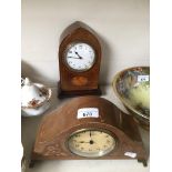 A Swiss 8 day clock and a French mantle clock Catalogue only, live bidding available via our